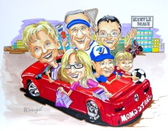 Family Group Caricature