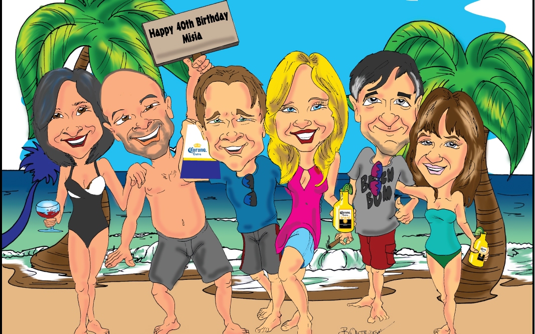Travel Group Caricature