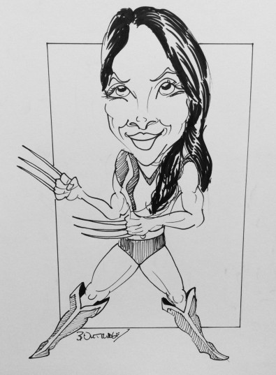 Yvonne as Wolverine Caricature