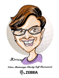 Zebra Charity Golf Tournament Digital Caricature