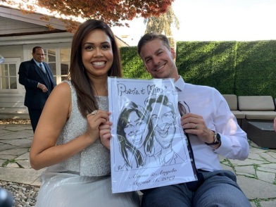 Aloma and Angelo's Wedding Caricatures
