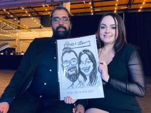 Text Now Christmas party caricatures 2019