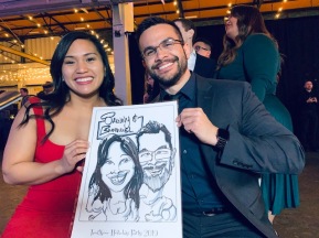 Text Now Christmas party caricatures 2019